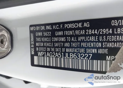 2018 Porsche Macan Gts z USA, uszkodzony, nr VIN WP1AG2A51JLB63227